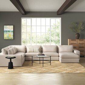 Aquila 6 Piece Modular Sectional loungr suite with Ottoman